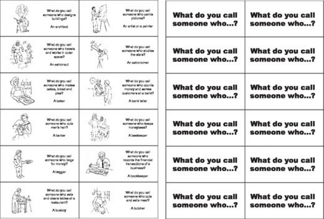 Printable Present Simple Job Vocabulary Game